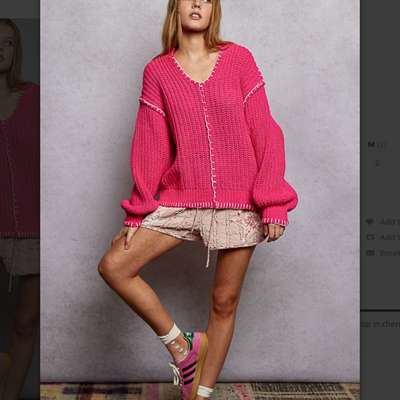 POL “ Chantel “ POL Chenille Sweater with Stitch Detail - Picture 5 of 6